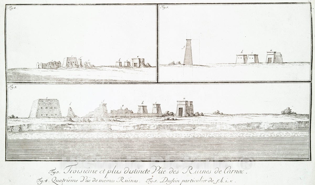 Art Print : 1780, Fig. 3. Troisieme et Plus distincte vue des ruines des Carnac - Vintage Wall Art