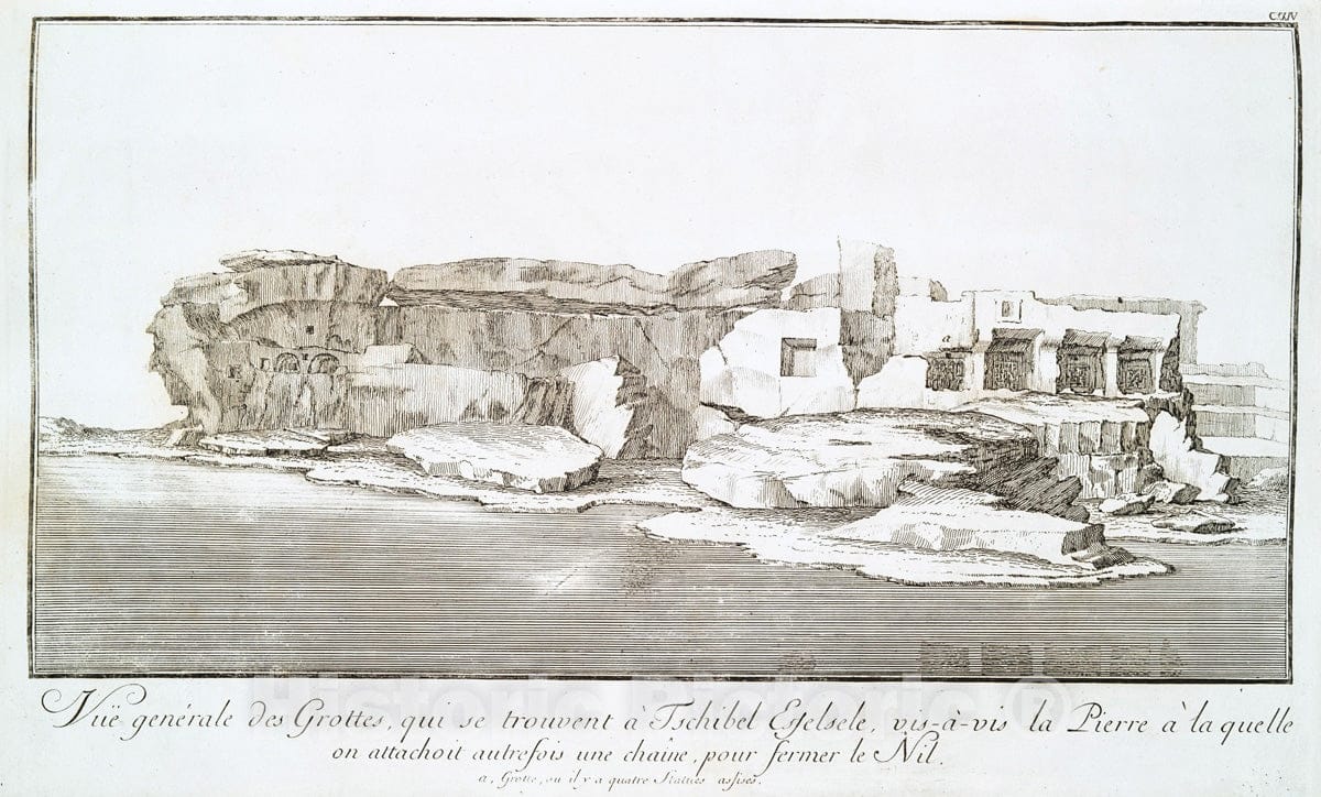 Art Print : 1780, Vue generale des grottes, qui se trouvent a Tschibel Esselsele, vis-a-vis - Vintage Wall Art