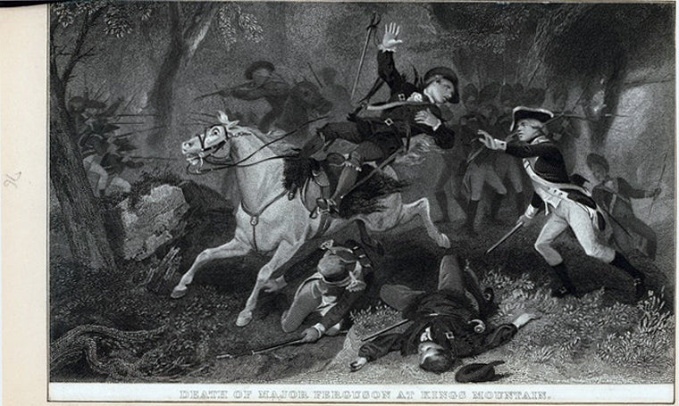 Art Print : Death of Major Ferguson at King's Mountain. - Vintage Wall Art