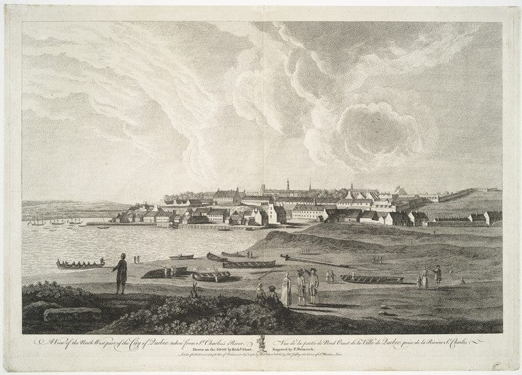 Art Print : 1761, A View of The North west Part of The City of Quebec, Taken from St. Charles's River. - Vintage Wall Art