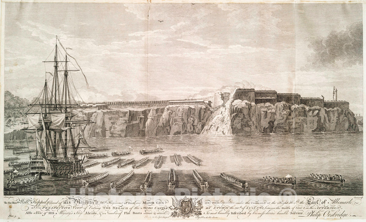 Art Print : 1762, View of entring [sic] The Breach of The Moro Castle [Havana, Cuba]. - Vintage Wall Art
