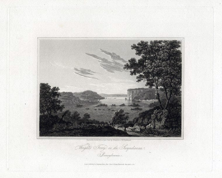 Art Print : 1812, Wright's Ferry, on The Susquehanna, Pennsylvania. - Vintage Wall Art