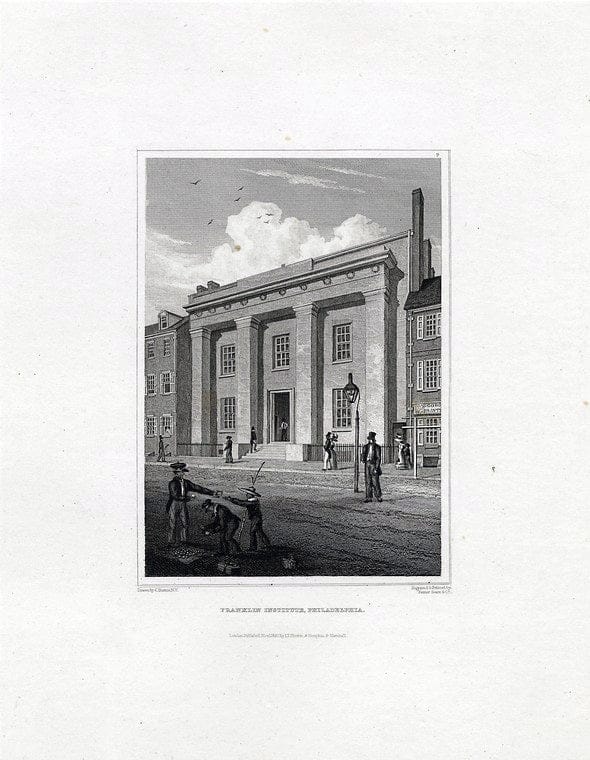 Art Print : Franklin Institute, Philadelphia. - Vintage Wall Art