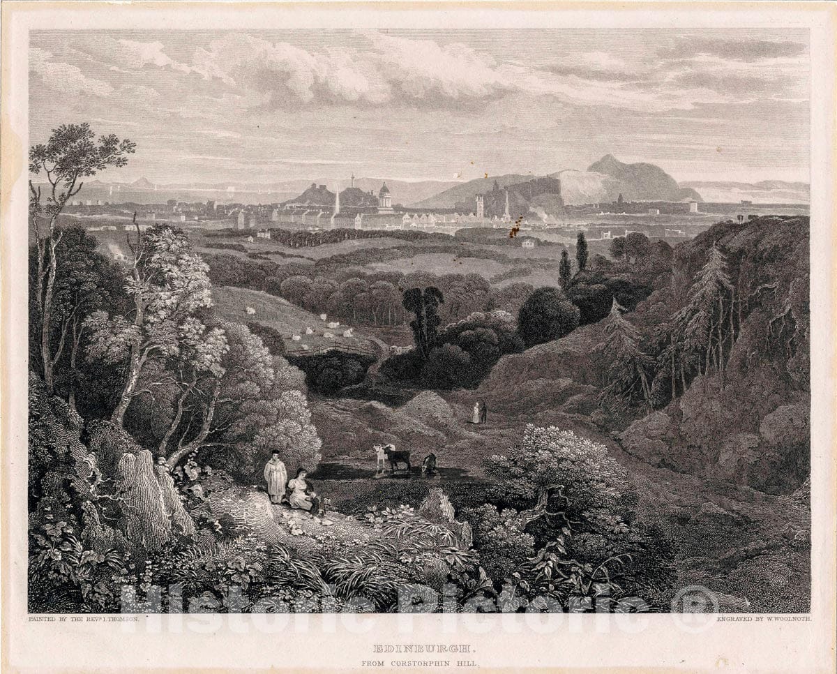 Art Print : 1800, Edinburgh. - Vintage Wall Art