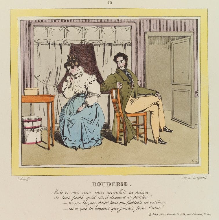Art Print : Bouderie, 1797 - Vintage Wall Art