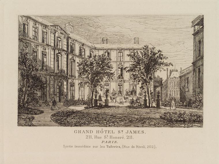 Art Print : Grand Hotel St. James (2nd State), 1869 - Vintage Wall Art