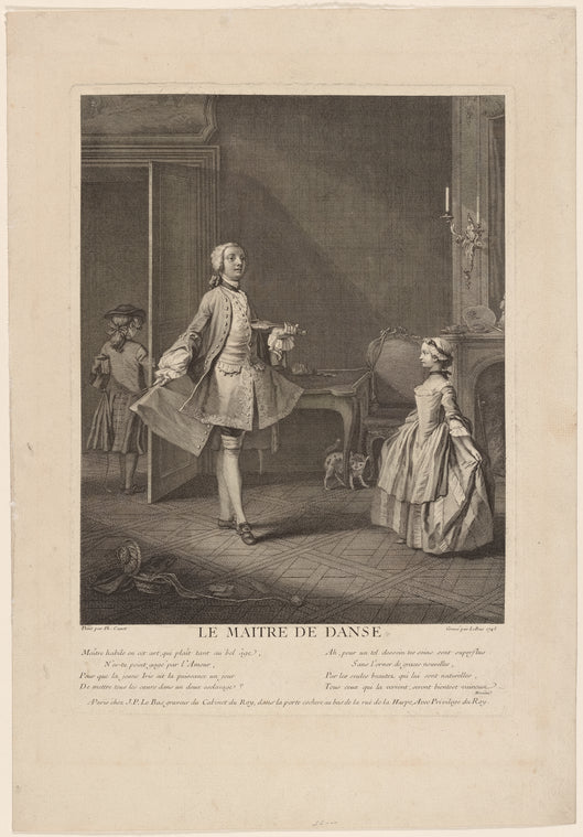 Art Print : Le Maitre de Danse, 1745 - Vintage Wall Art