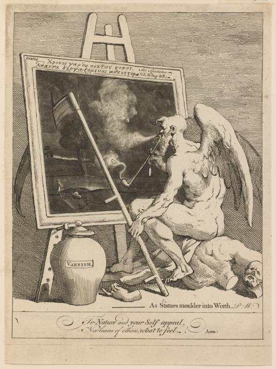 Art Print : Time Smoking a Picture, 1761 - Vintage Wall Art