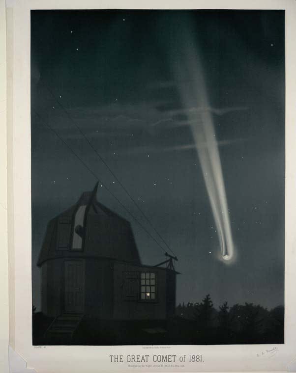 Art Print : The Great Comet of 1881. Observed on The Night of June 25-26 at 1h. 30m. A.M, 1881 - Vintage Wall Art