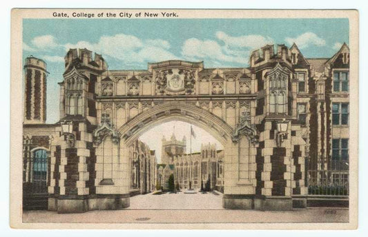 Art Print : Gate, College of The City of New York, 1915 - Vintage Wall Art