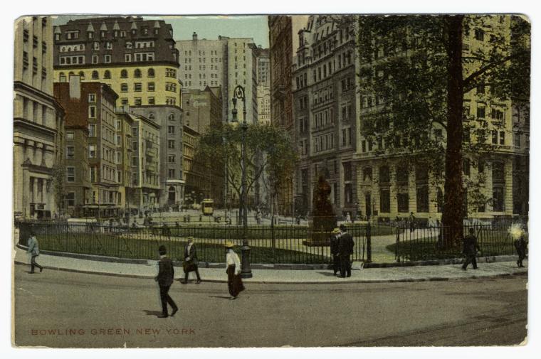 Art Print : Bowling Green, New York, 1908 - Vintage Wall Art