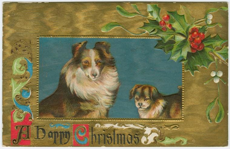 Art Print : A Happy Christmas, 1905 - Vintage Wall Art