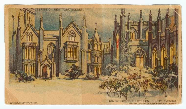 Art Print : Grace Church on Sunday Evening, 1863 - Vintage Wall Art