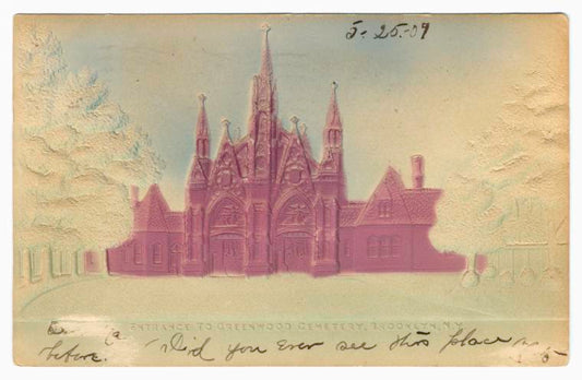 Art Print : Entrance to Greenwood Cemetery, Brooklyn, N.Y, 1907 - Vintage Wall Art