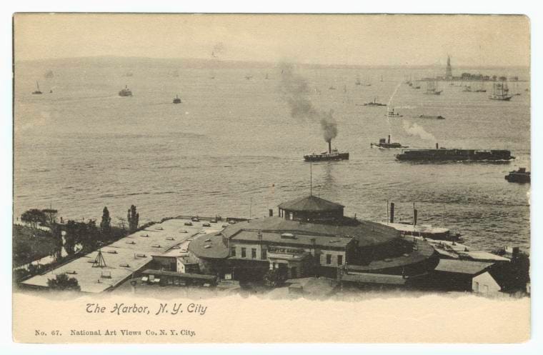 Art Print : The Harbor, N. Y. City, 1901 - Vintage Wall Art