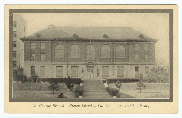 Art Print : St. George Branch-Staten Island-The New York Public Library, 1920 - Vintage Wall Art