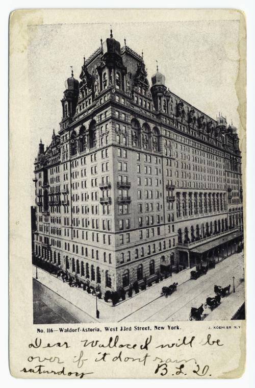 Art Print : Waldorf-Astoria Hotel New York, 1908 - Vintage Wall Art