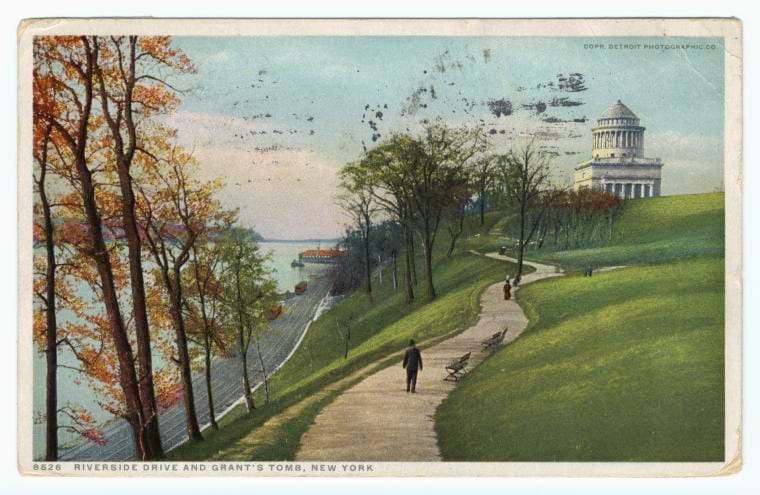 Art Print : Riverside Drive and Grant's Tomb, New York, 1915 - Vintage Wall Art