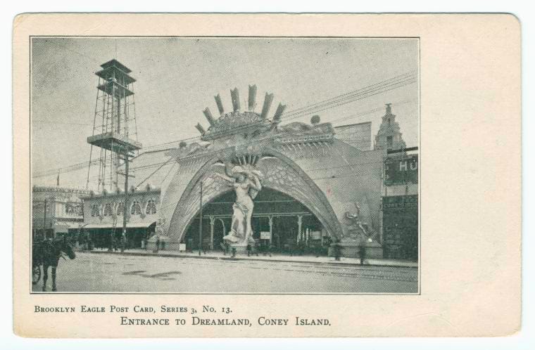 Art Print : Entrance to Dreamland, Coney Island, 1901 - Vintage Wall Art