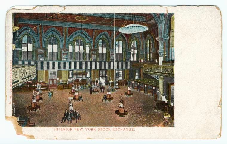Art Print : Interior New York Stock Exchange, 1901 - Vintage Wall Art