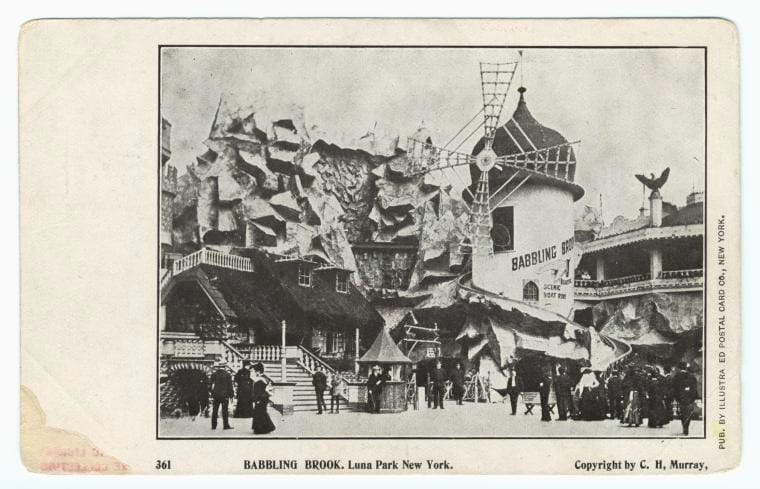 Art Print : Babbling Brook, Luna Park, New York, 1901 - Vintage Wall Art