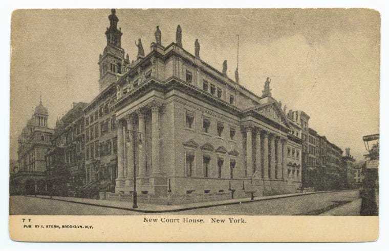 Art Print : New Court House, New York, 1901 - Vintage Wall Art