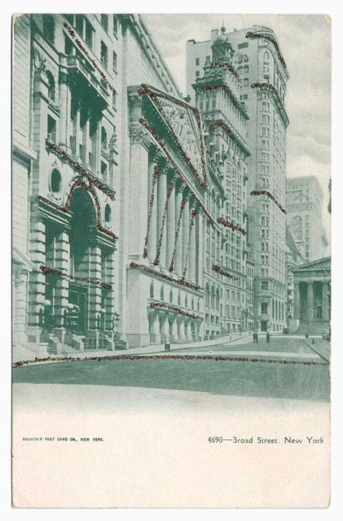 Art Print : Broad Street, N.Y. City, 1905 - Vintage Wall Art