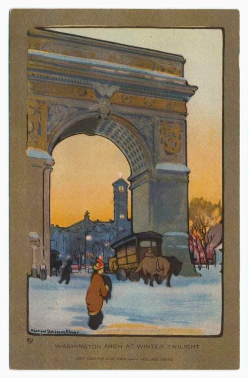 Art Print : Washington and Bowling Green Buildings, New York, 1907 - Vintage Wall Art
