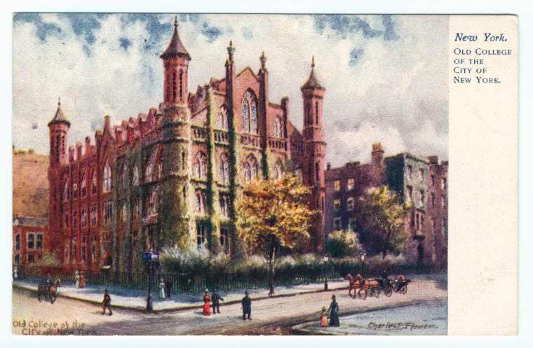 Art Print : New York. Old College of The City of New York, 1907 - Vintage Wall Art