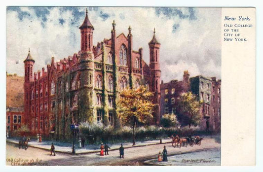 Art Print : New York. Old College of The City of New York, 1907 - Vintage Wall Art