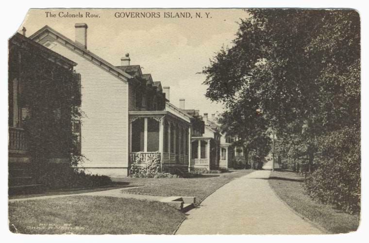 Art Print : The Colonels Row. Governor's Island, N. Y, 1866 - Vintage Wall Art