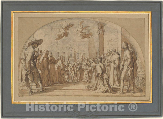 Art Print : Bernardino Poccetti, The Death of The Blessed Buonagiunta Manetti, c. 1612 - Vintage Wall Art