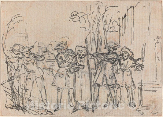 Art Print : Hubert FranÃ§ois Gravelot, Hob Surprised by Sir Thomas with Mr. Friendly's Letter - Vintage Wall Art