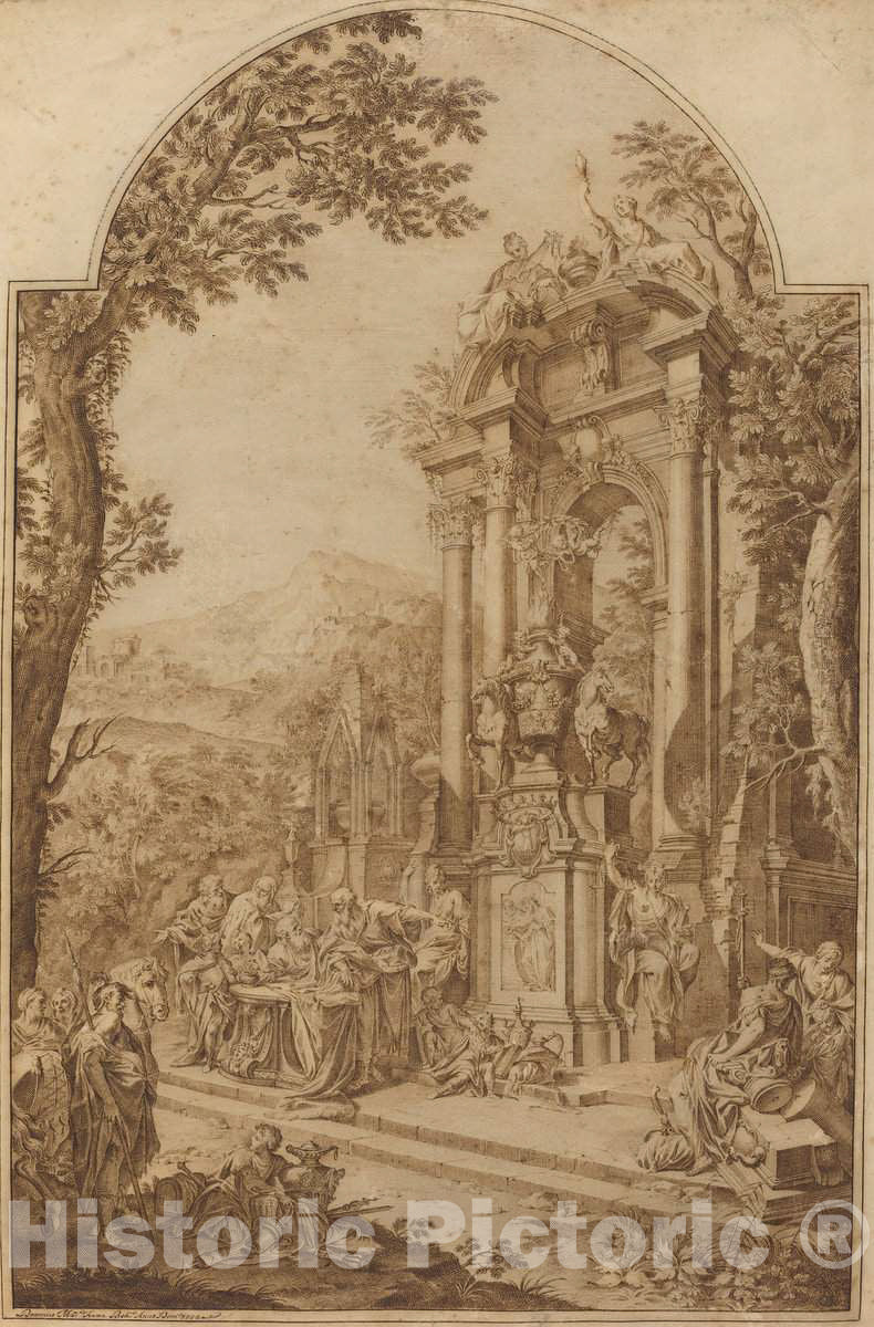Art Print : Domenico Maria Fratta, Monument to William Chancellor Cowper, 1732 - Vintage Wall Art