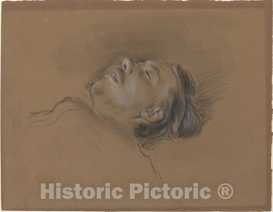 Art Print : Edgar Degas, Head of The Fallen Jockey (Study for Scene from The Steeplechase: The Fallen Jockey), c. 1866 - Vintage Wall Art