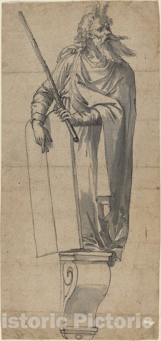 Art Print : A Sculpture of Moses, 1530s? - Vintage Wall Art