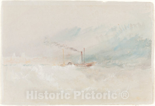 Art Print : Joseph Mallord William Turner, A Packet Boat Off Dover, c. 1836 - Vintage Wall Art