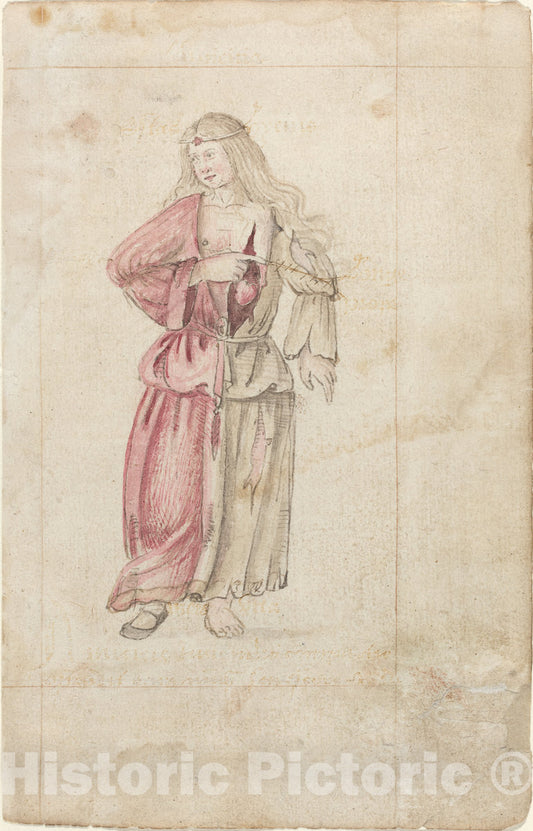 Art Print : Personification of Friendship (Amicitia) [FOL. 2 Recto], c.1514 - Vintage Wall Art