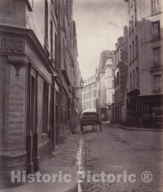 Art Print : Charles Marville, Rue de la BÃ»cherie, du cul de sac Saint-Ambroise (Fifth Arrondissement), 1866-1868 - Vintage Wall Art
