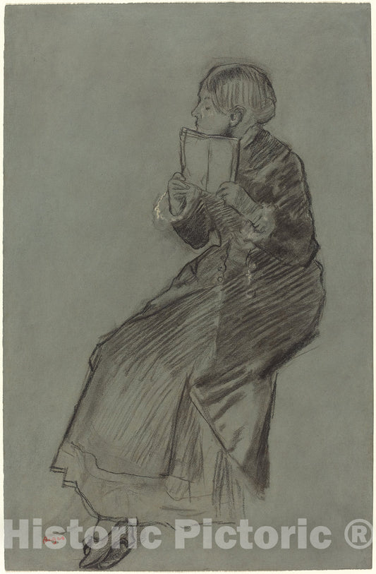 Art Print : Edgar Degas, Woman Reading a Book, c. 1879 - Vintage Wall Art