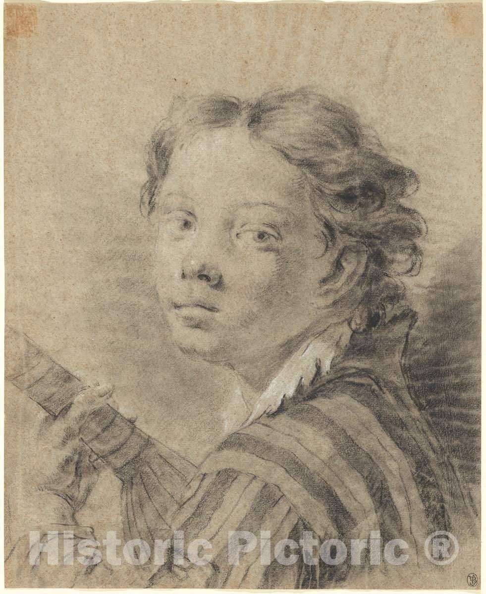 Art Print : Giovanni Battista Piazzetta, A Boy with a Lute, c. 1740 - Vintage Wall Art