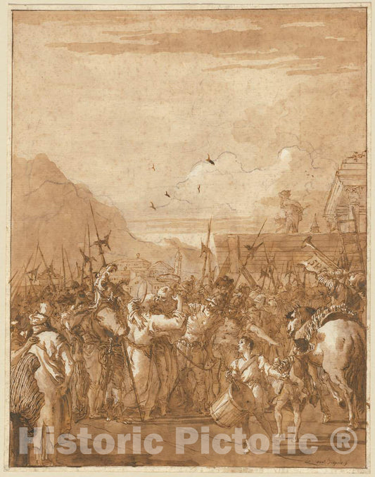 Art Print : Giovanni Domenico Tiepolo, The Parting of Saints Peter and Paul, c.1790 - Vintage Wall Art