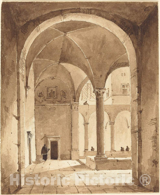 Art Print : FranÃ§ois-Marius Granet, A Cloister - Vintage Wall Art