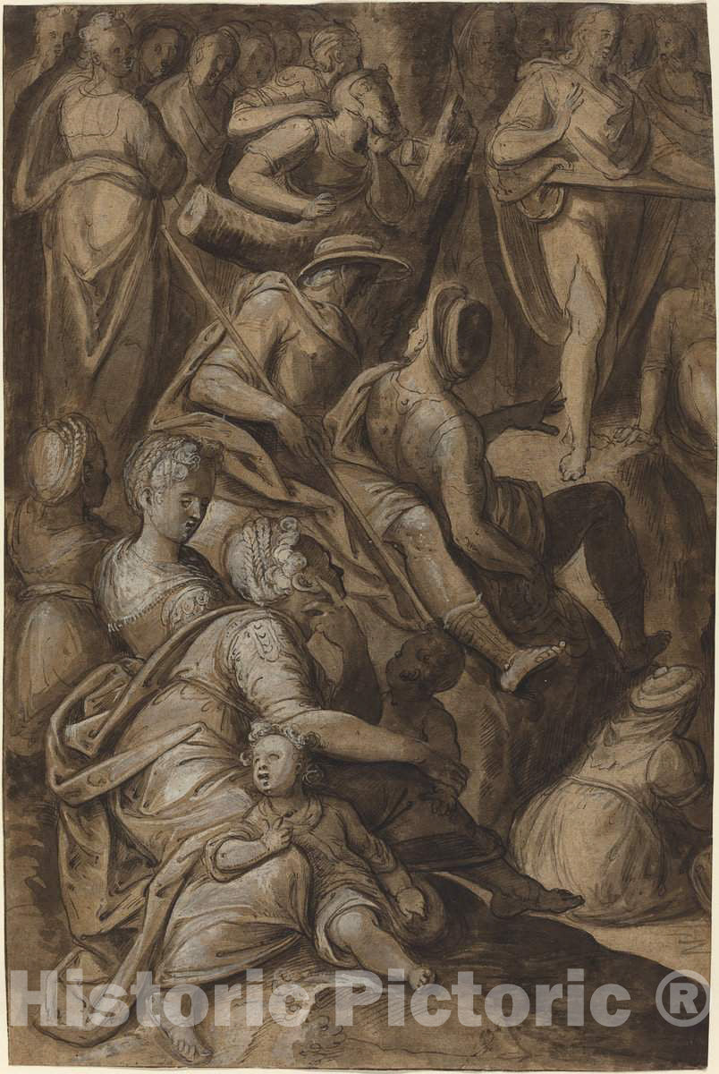 Art Print : Anthonie Van Blocklandt, Saint John Preaching, c.1578 - Vintage Wall Art