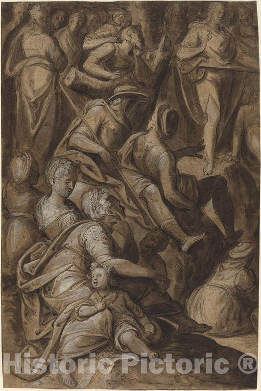 Art Print : Anthonie Van Blocklandt, Saint John Preaching, c.1578 - Vintage Wall Art