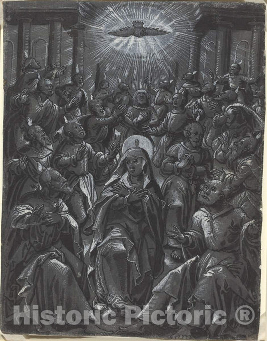 Art Print : Pentecost [Recto], c. 1600 - Vintage Wall Art