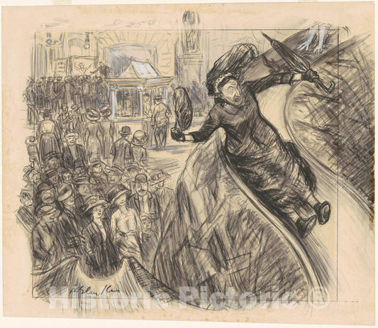 Art Print : William Glackens, I Went Down That There Slide Faster Than The Empire State Express, 1910-1913 - Vintage Wall Art
