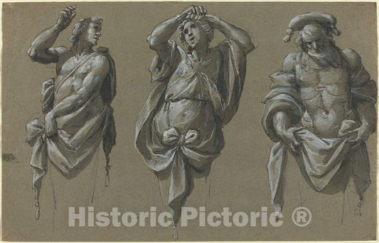 Art Print : Giovanni Mauro Della Rovere, Three Herms - Vintage Wall Art