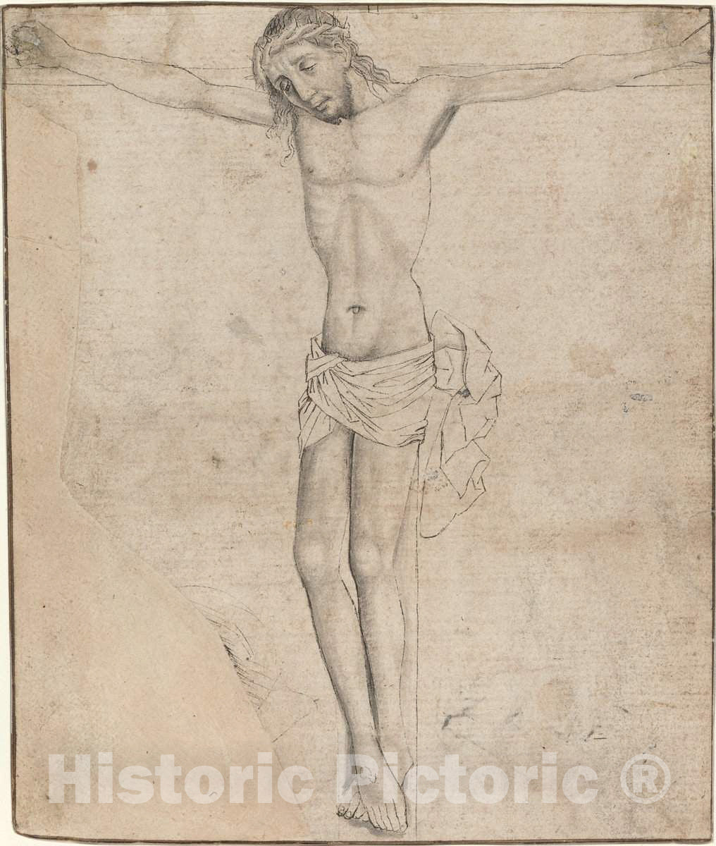 Art Print : Christ on The Cross [Recto], mid- to Late 1470s - Vintage Wall Art