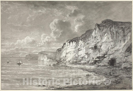 Art Print : Maxime Lalanne, Cliffs Along The Normandy Coast - Vintage Wall Art